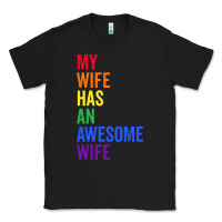 Black my wife has an awesome wife funny lesbian wedding gift t shirt Classic Tee - linhVisuals