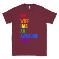 Burgundy my wife has an awesome wife funny lesbian wedding gift t shirt Classic Tee - linhVisuals