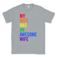 Heather Grey my wife has an awesome wife funny lesbian wedding gift t shirt Classic Tee - linhVisuals