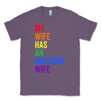 Lavender my wife has an awesome wife funny lesbian wedding gift t shirt Classic Tee - linhVisuals