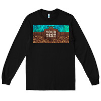 Preview Custom Name Turquoise Stone Leopard Bull Skull License Plate Long Sleeve Tee | Teevron