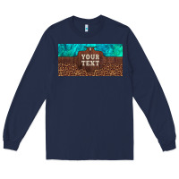 Navy preview custom name turquoise stone leopard bull skull license plate Long Sleeve Tee - Artiststas