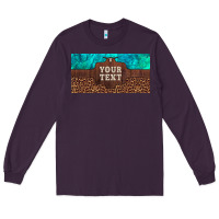 Plum preview custom name turquoise stone leopard bull skull license plate Long Sleeve Tee - Artiststas