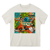 Cream western cactus aztec seamless pattern Heavy Core Tee - BundleAndBundleShop