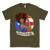 Army Green puerto rican girl strong t shirt puerto rico pride boricua Classic Tee - linhVisuals