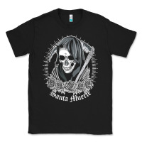 Black santa muerte female deity mexican satanic dead sugar skull tank top Classic Tee - linhVisuals