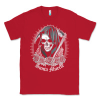 Red santa muerte female deity mexican satanic dead sugar skull tank top Classic Tee - linhVisuals