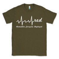 Army Green red friday military remember everyone deployed heartbeat t shirt Classic Tee - linhVisuals