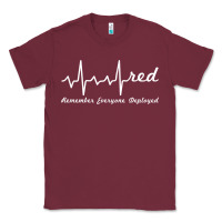 Burgundy red friday military remember everyone deployed heartbeat t shirt Classic Tee - linhVisuals