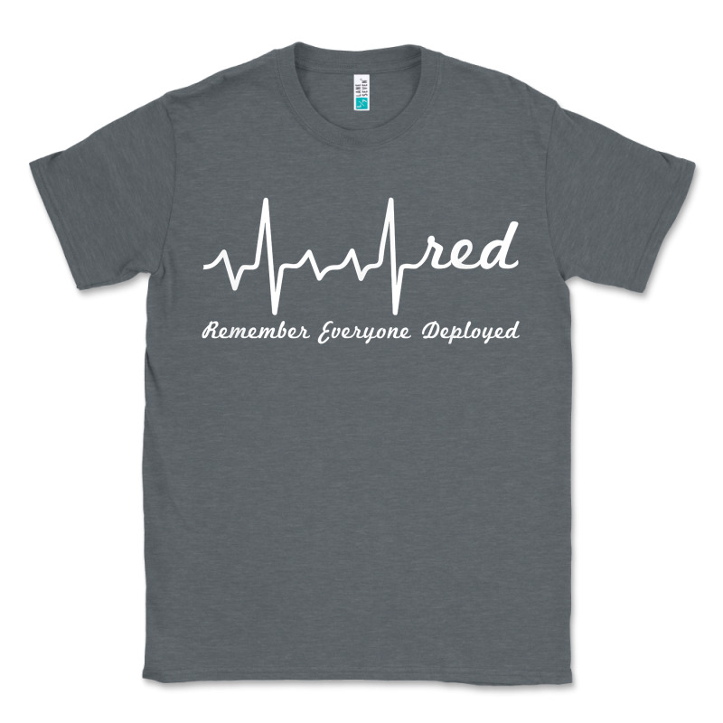 Red Friday Military Remember Everyone Deployed Heartbeat T Shirt Classic Tee by linhVisuals | Teevron