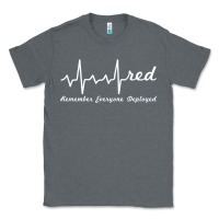 Charcoal Heather red friday military remember everyone deployed heartbeat t shirt Classic Tee - linhVisuals