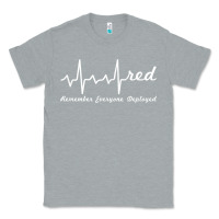 Heather Grey red friday military remember everyone deployed heartbeat t shirt Classic Tee - linhVisuals