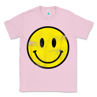 Bubblegum Pink vintage retro happy smiley face 80's 90's aesthetic t shirt Classic Tee - linhVisuals