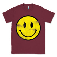 Burgundy vintage retro happy smiley face 80's 90's aesthetic t shirt Classic Tee - linhVisuals
