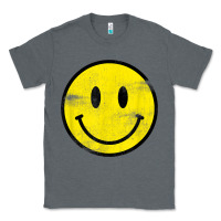 Charcoal Heather vintage retro happy smiley face 80's 90's aesthetic t shirt Classic Tee - linhVisuals