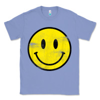 Colony Blue vintage retro happy smiley face 80's 90's aesthetic t shirt Classic Tee - linhVisuals