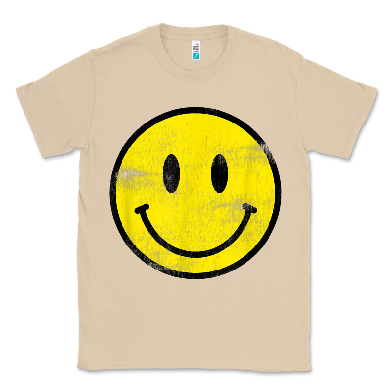 Vintage Retro Happy Smiley Face 80's 90's Aesthetic T Shirt Classic Tee by linhVisuals | Teevron