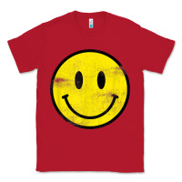 Red vintage retro happy smiley face 80's 90's aesthetic t shirt Classic Tee - linhVisuals