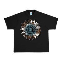 Black cowhide leopard and  leather sunflower Urban Heavy Tee - RanaPortraitStore