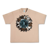 Burro cowhide leopard and  leather sunflower Urban Heavy Tee - RanaPortraitStore