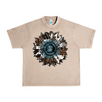 French Oak cowhide leopard and  leather sunflower Urban Heavy Tee - RanaPortraitStore