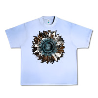Grape Ice cowhide leopard and  leather sunflower Urban Heavy Tee - RanaPortraitStore
