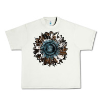 Pistachio cowhide leopard and  leather sunflower Urban Heavy Tee - RanaPortraitStore
