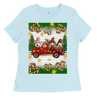Baby Blue christmas gnomes truck Ladies Tee - Artiststas