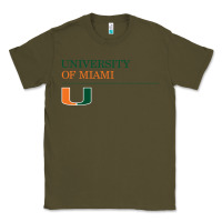 Army Green The university of miami Classic Tee - linhVisuals