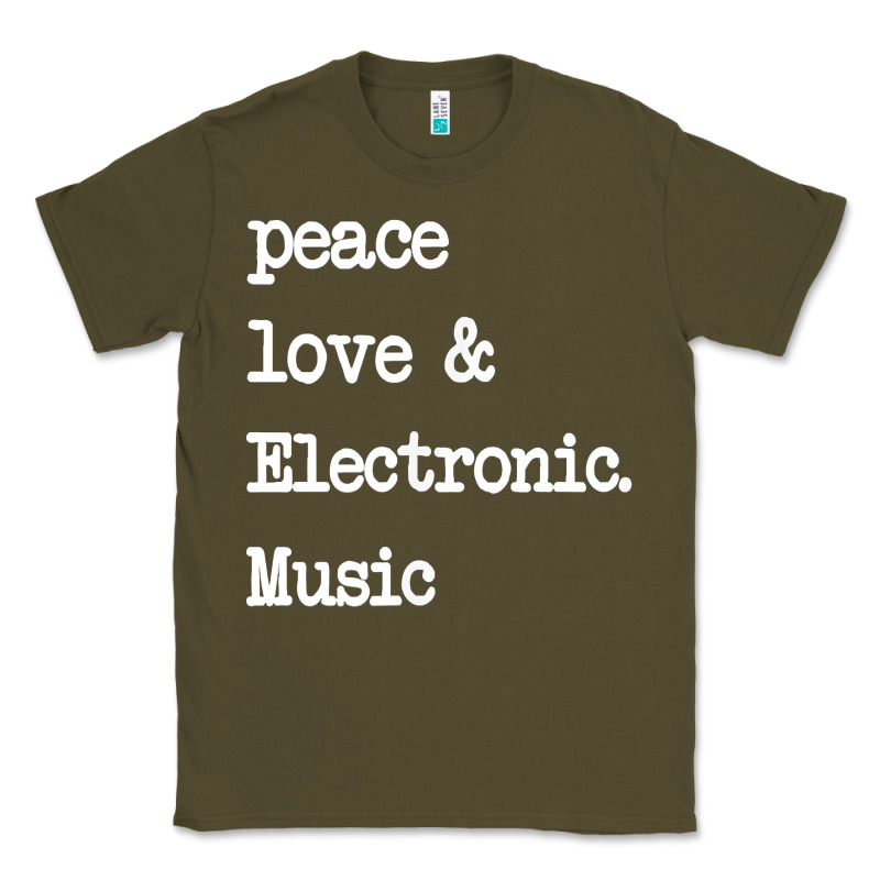 Peace Love & Electronic Music  Edm Techno T Shirt Classic Tee by linhVisuals | Teevron
