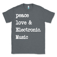 Charcoal Heather peace love & electronic music  edm techno t shirt Classic Tee - linhVisuals