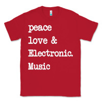 Red peace love & electronic music  edm techno t shirt Classic Tee - linhVisuals