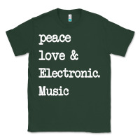Sports Green peace love & electronic music  edm techno t shirt Classic Tee - linhVisuals