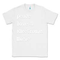 White peace love & electronic music  edm techno t shirt Classic Tee - linhVisuals