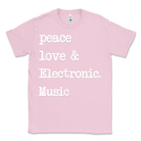 Bubblegum Pink peace love & electronic music  edm techno t shirt Classic Tee - linhVisuals