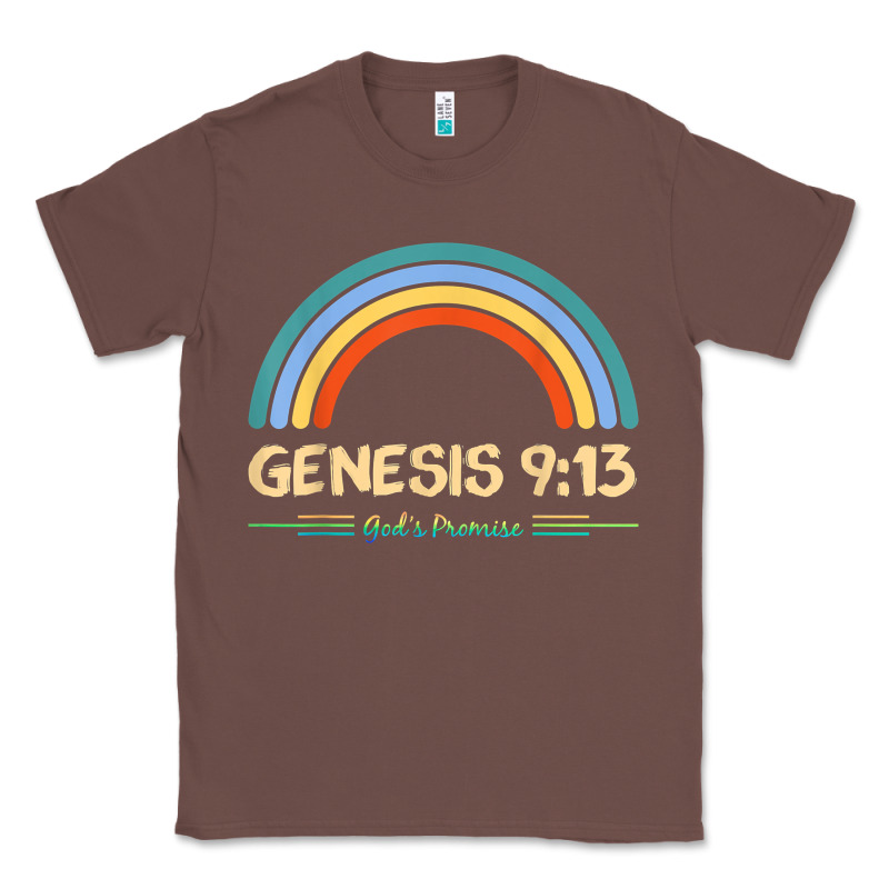 Genesis 913 God's Promise Faithfully Rainbow Bible Verse T Shirt Classic Tee by linhVisuals | Teevron