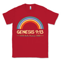 Red genesis 913 god's promise faithfully rainbow bible verse t shirt Classic Tee - linhVisuals