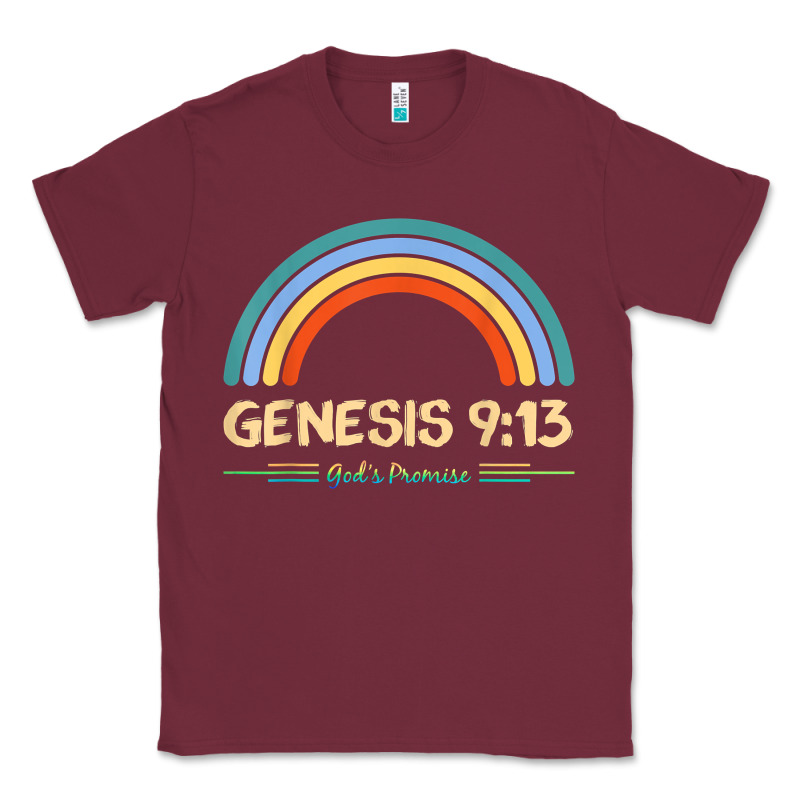 Genesis 913 God's Promise Faithfully Rainbow Bible Verse T Shirt Classic Tee by linhVisuals | Teevron