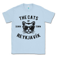 Dusty Blue cats of downtown reykjavik t shirt Classic Tee - linhVisuals