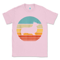 Bubblegum Pink corgi retro vintage 60s 70s sunset dog lovers men women t shirt Classic Tee - linhVisuals