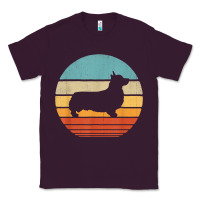 Plum corgi retro vintage 60s 70s sunset dog lovers men women t shirt Classic Tee - linhVisuals