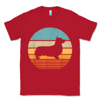 Red corgi retro vintage 60s 70s sunset dog lovers men women t shirt Classic Tee - linhVisuals