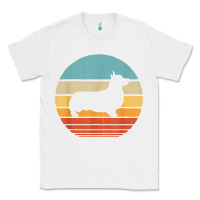 White corgi retro vintage 60s 70s sunset dog lovers men women t shirt Classic Tee - linhVisuals