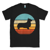 Black corgi retro vintage 60s 70s sunset dog lovers men women t shirt Classic Tee - linhVisuals