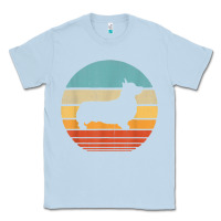 Dusty Blue corgi retro vintage 60s 70s sunset dog lovers men women t shirt Classic Tee - linhVisuals