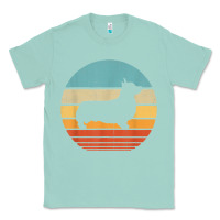 Seafoam corgi retro vintage 60s 70s sunset dog lovers men women t shirt Classic Tee - linhVisuals