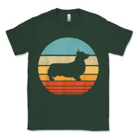 Sports Green corgi retro vintage 60s 70s sunset dog lovers men women t shirt Classic Tee - linhVisuals