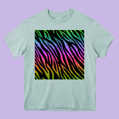 Zebra Glitter Seamless Pattern Heavy Core Tee Designed By Bundleandbundleshop