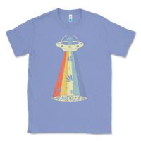 Colony Blue vintage alien weed pot leaf ufo abduction marijuana cannabis t shirt Classic Tee - linhVisuals