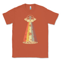 Copper vintage alien weed pot leaf ufo abduction marijuana cannabis t shirt Classic Tee - linhVisuals